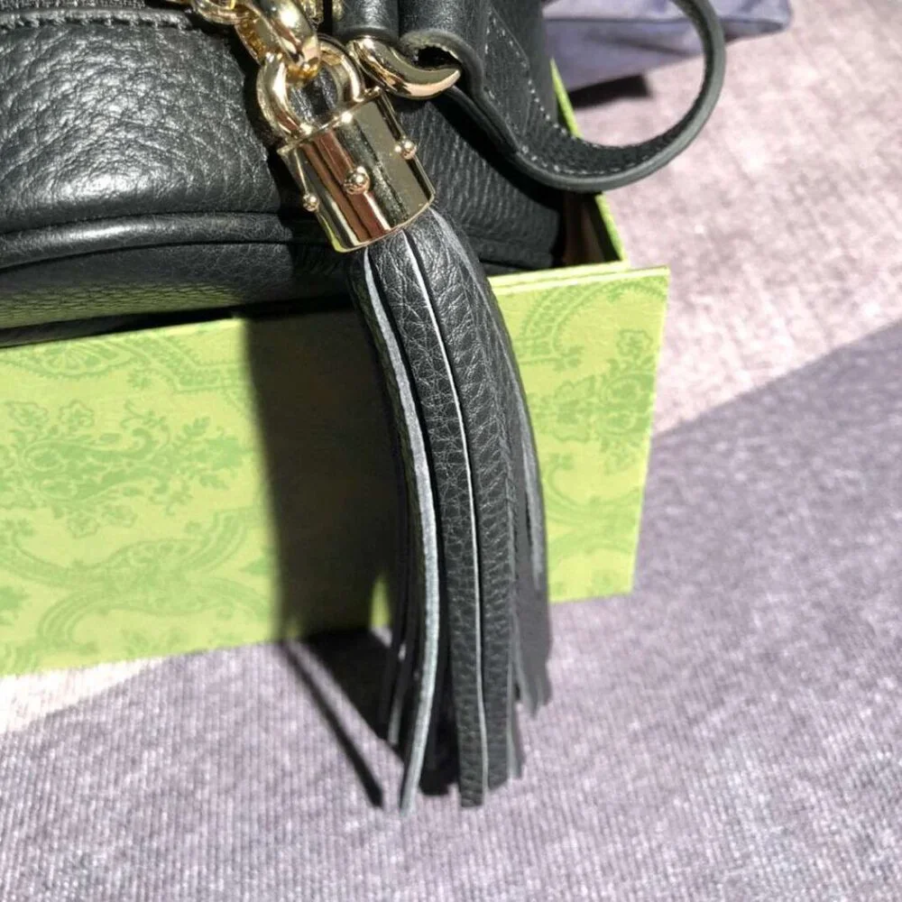 Authentic Gucci Soho Disco Black Leather Small Crossbody Bag - Picture 6 of 7